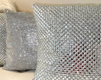 16x16” Glam Rhinestone Pillow Cover