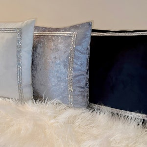 Set of (2) Luxury Rhinestone Pillow Covers