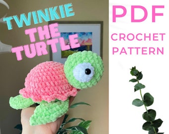 Twinkie the Turtle Crochet Pattern; PDF Downloadable Amigurumi Patterns; Digital Crochet Plushie Pattern