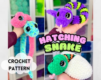 Hatching Baby Snake Crochet Pattern; Easy Snake Beginner Crochet; Downloadable Crochet Pattern PDF File