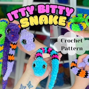 NO SEW Liten orm virkmönster; Enkel orm nybörjarvirkning; Nedladdningsbart virkmönster i PDF-fil