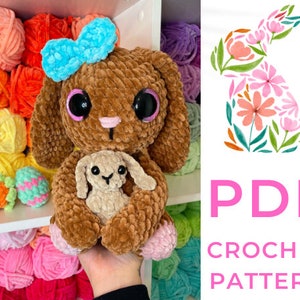 Mama Bunny + Easter Minis Crochet Bundle Pattern; Crochet Amigurumi Plushie Pattern; Easter Crochet PDF Digital Pattern