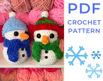 Crochet Baby Snowman Pattern; Beginner Crochet PDF Digital Pattern; Christmas amigurumi patterns