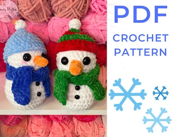 Padrão de boneco de neve de bebê de crochê; Padrão Digital PDF de Crochê Iniciante; Padrões de amigurumi de Natal