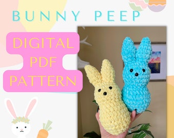 Kein Nähen Ostern Peep Crochet Pattern; Häkelanleitung PDF Digitale Datei; Marshmallow Peep Bunny Amigurumi Häkelanleitung