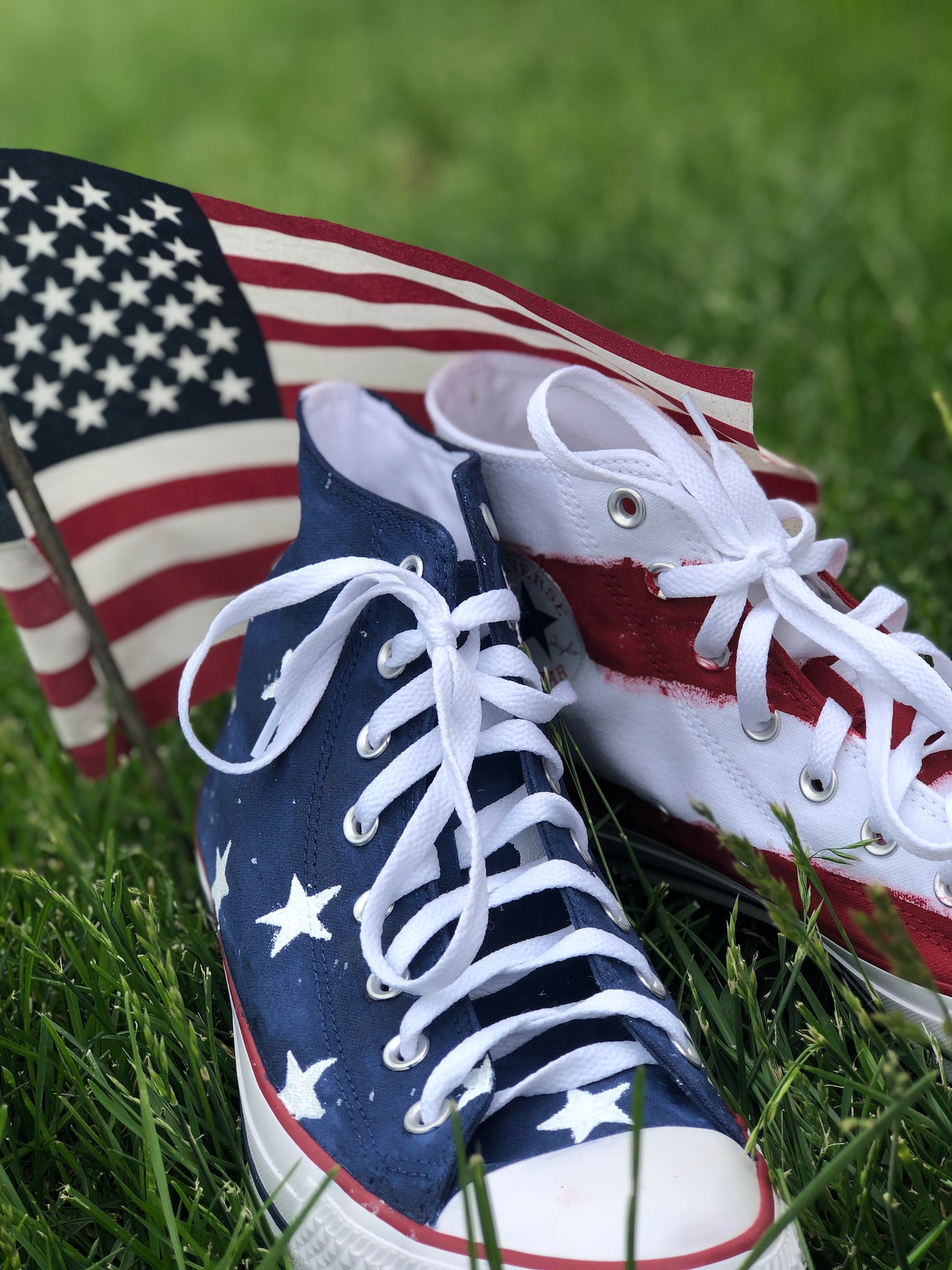 Custom USA ShoesUSA ConverseUSA High TopsAmerican Flag Etsy