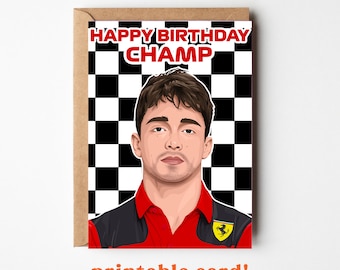 シャルル・ルクレール バースデーカード フォーミュラワン F1