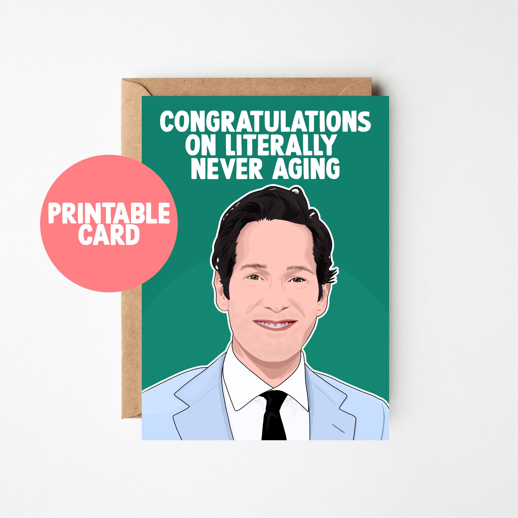 Printable Paul Rudd Birthday Card Digital Download Etsy