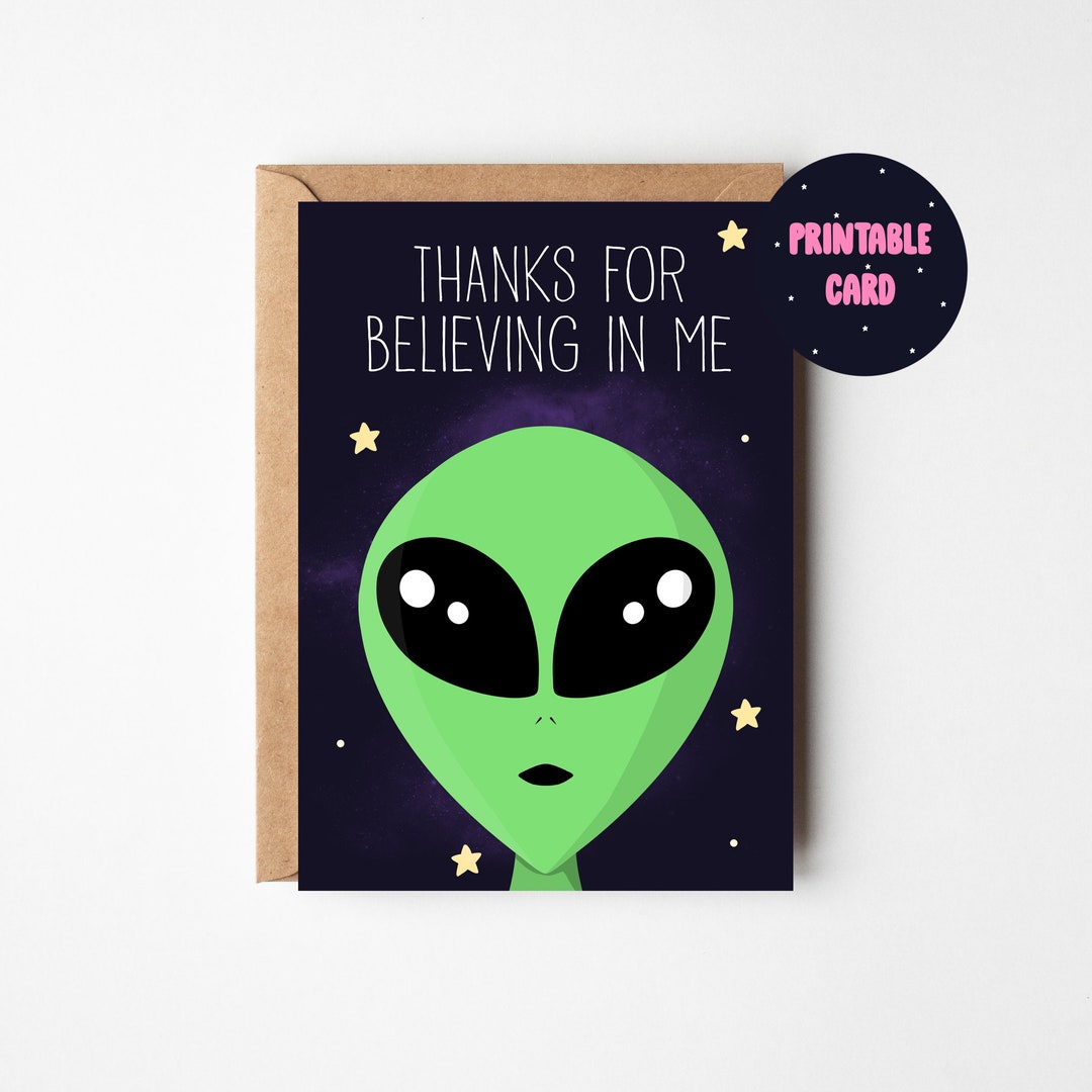 Printable Alien Card - Etsy