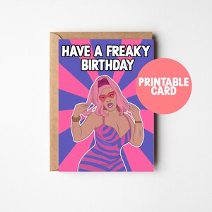 Druckbare Nicki Minaj Freaky Girl Digitale Download Karte