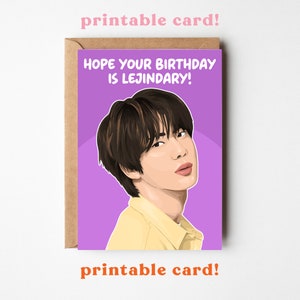 Jeu de mots pour carte d'anniversaire BTS JIN Lejindary