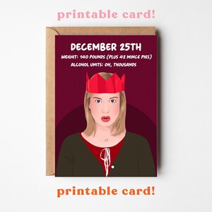 Carte de Noël Bridget Jones pour des vacances amusantes