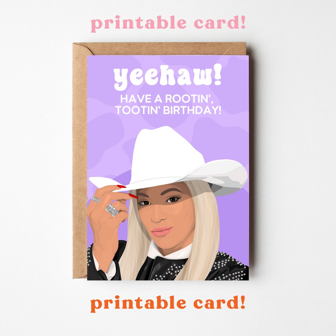 Beyonce Birthday Card Cowboy - Etsy