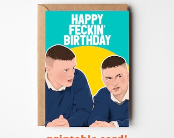 Tarjeta de cumpleaños irlandesa de delincuentes jóvenes