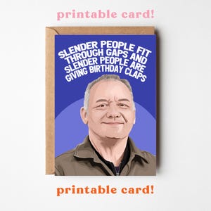 Printable Bob Mortimer Birthday Card Digital Download