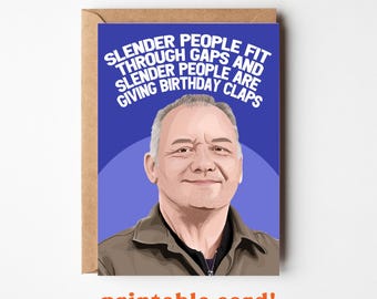Printable Bob Mortimer Birthday Card Digital Download