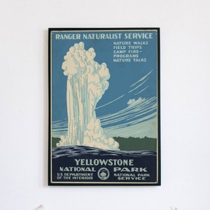 Yellowstone National Park Ranger Naturalist Service Vintage Poster Print