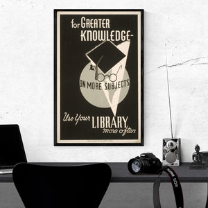 1930s Vintage Library Photo Poster - Instant Download Easy Print JPG File for Collecting Printing Framing