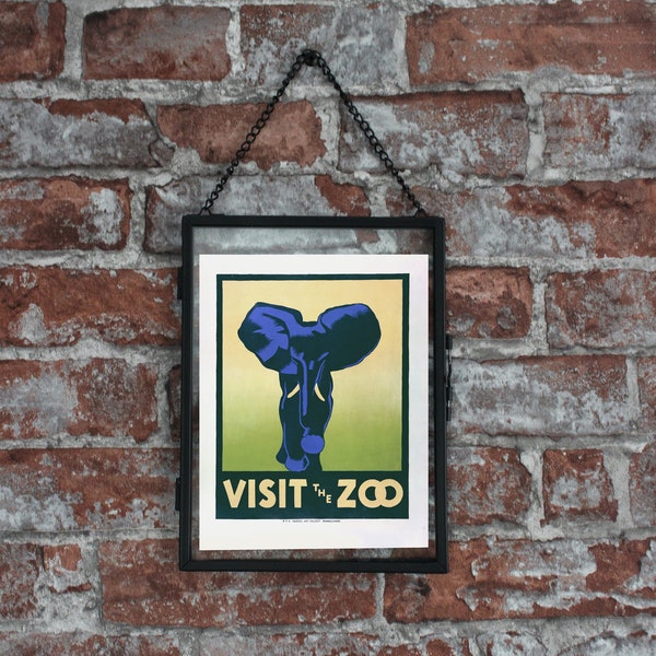 Visit the Zoo Elephant WPA Federal Art Project Print Poster 1930s - Instant Download Easy Print at Home