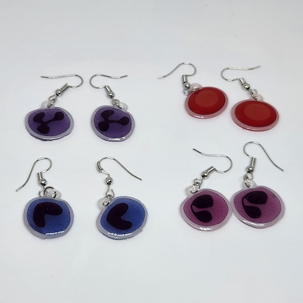 Blood Cell Shrink Paper Earrings