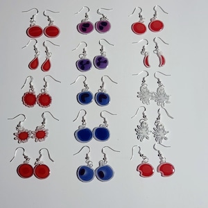 Blood Cell Shrink Paper Earrings
