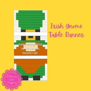 FREE Irish Gnome 3 panel Pattern with purchase EasyPiecing Grid -Ten Sisters Handicraft Printed foundation Grid Quilting Sewing Grid
