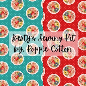 Betsy’s Sewing Kit By Lori Woods For Poppie Cotton Fat Quarter, and fabric by the yard