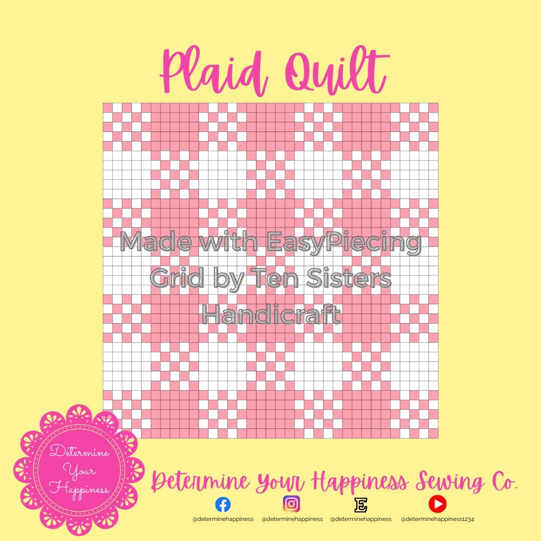 Plaid Quilt Pattern Comes With 10-panels of Easypiecing Grid by Ten ...