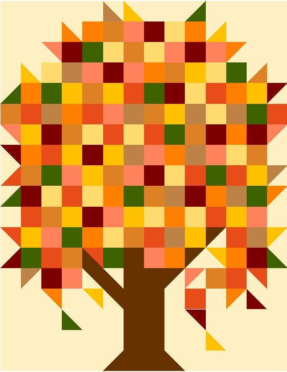 Fall Tree PDF Pattern, Printable Pattern, Instant Download Pattern Grid ...