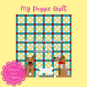 My Doggie Quilt Pattern and 6-panels of EasyPiecing Grid from Ten Sisters Handicraft. Printed foundation, Grid Quilting, Sewing Grid