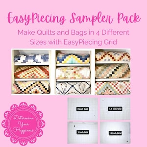 SAMPLER PACK EasyPiecing Grid from Ten Sisters Handicraft Printed foundation Grid Quilting Sewing Grid