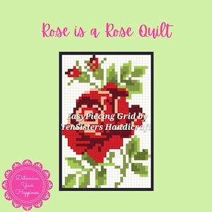 FREE Rose is a Rose 13-panel Pattern w/ purchase EasyPiecing Grid from Ten Sisters Handicraft Printed foundation Grid Quilting Sewing Grid