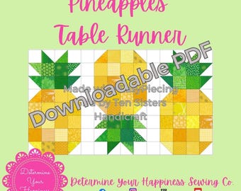 Ananas Tischläufer PDF Muster, Printable Pattern, Sofort Download Muster