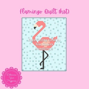 FREE Flamingo Sisters 9-panel HST Pattern w/ purchase EasyPiecing Grid-Ten Sisters Handicraft Printed Interfacing Grid Quilting Sewing Grid