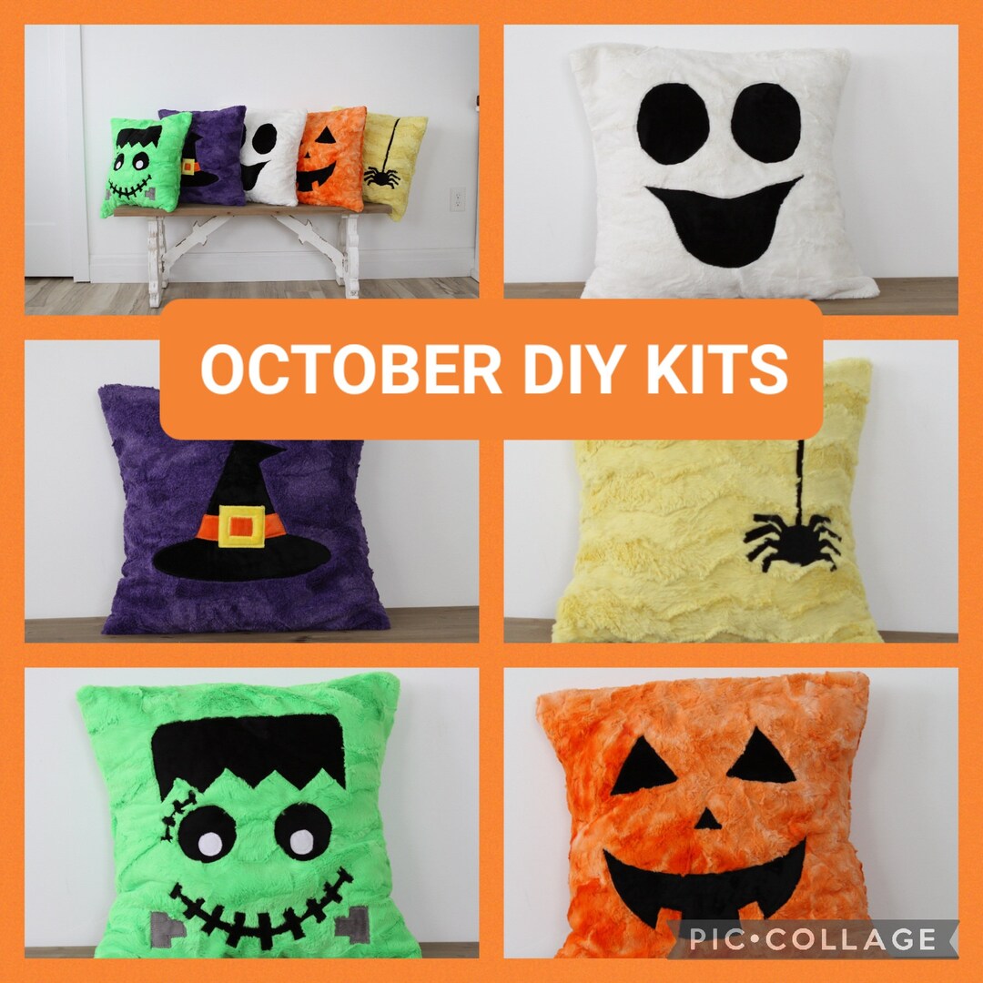 DIY October Halloween Decor Pillow Kits Make Your Own Pillow Shams