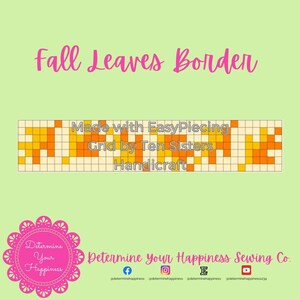 Fall Leaves Border Pattern comes with 2 panels EasyPiecing Grid from Ten Sisters Handicraft Printed foundation Grid Quilting Sewing Grid