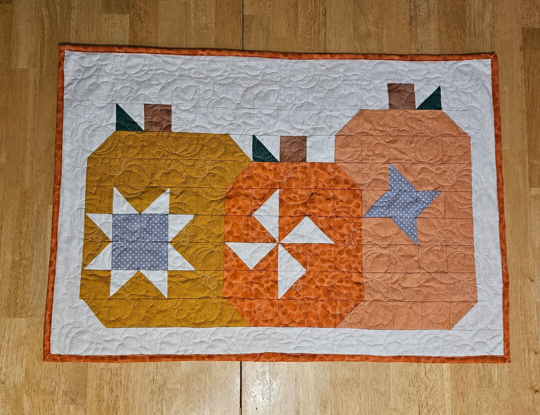 Patchwork Pumpkin Trio Table Runner Kitpattern Fabric and Easypiecing