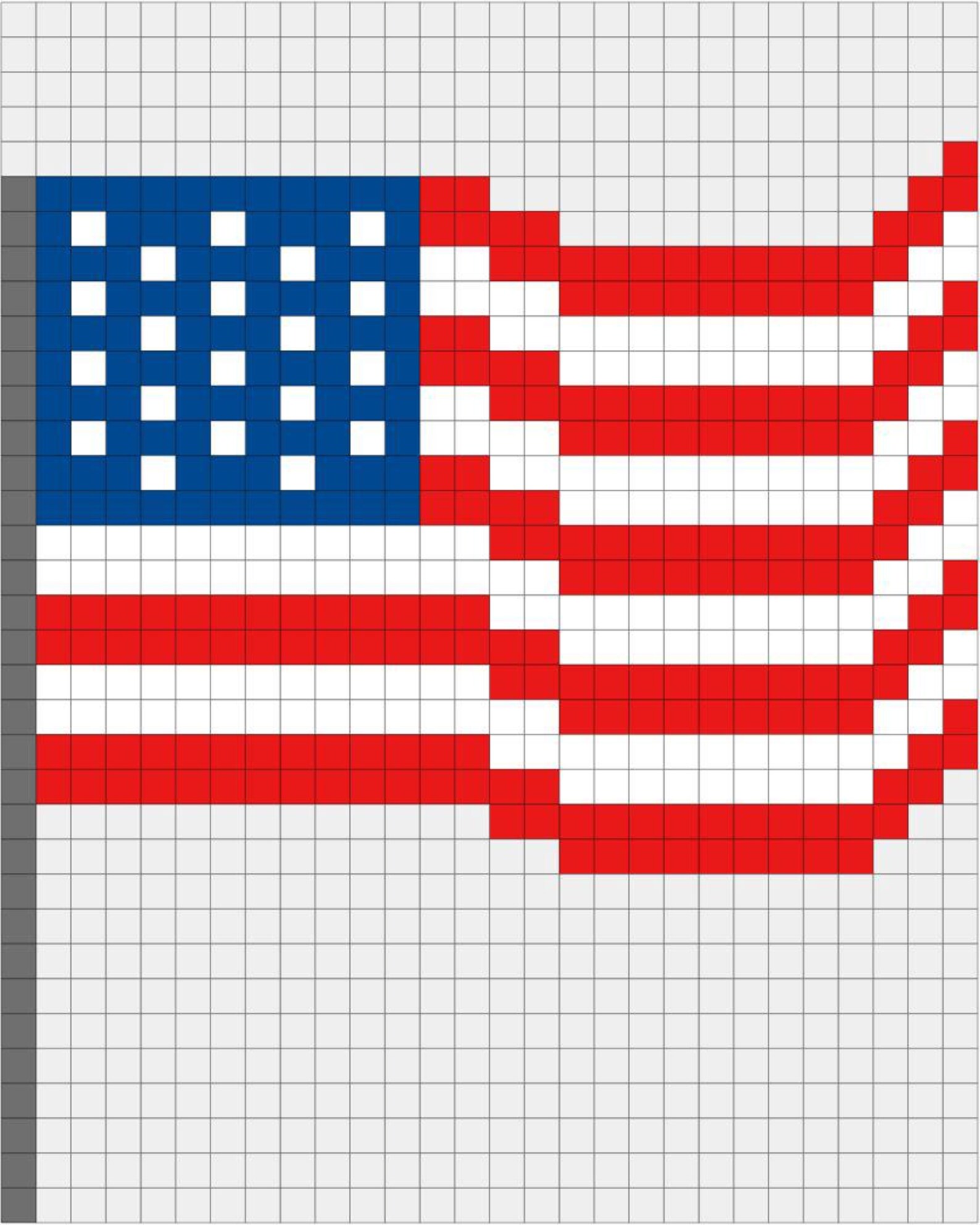 Waving Flag Pattern Comes W/ 8 Panels of Easypiecing Grid by Ten ...