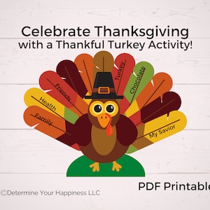 Printable Thankful Turkey for teaching Gratitude