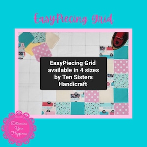 EasyPiecing Grid from Ten Sisters Handicraft Half Inch, 1 Inch, 1.5 Inch, 2 Inch Finished Grid Printed foundation Grid Quilting Sewing Grid