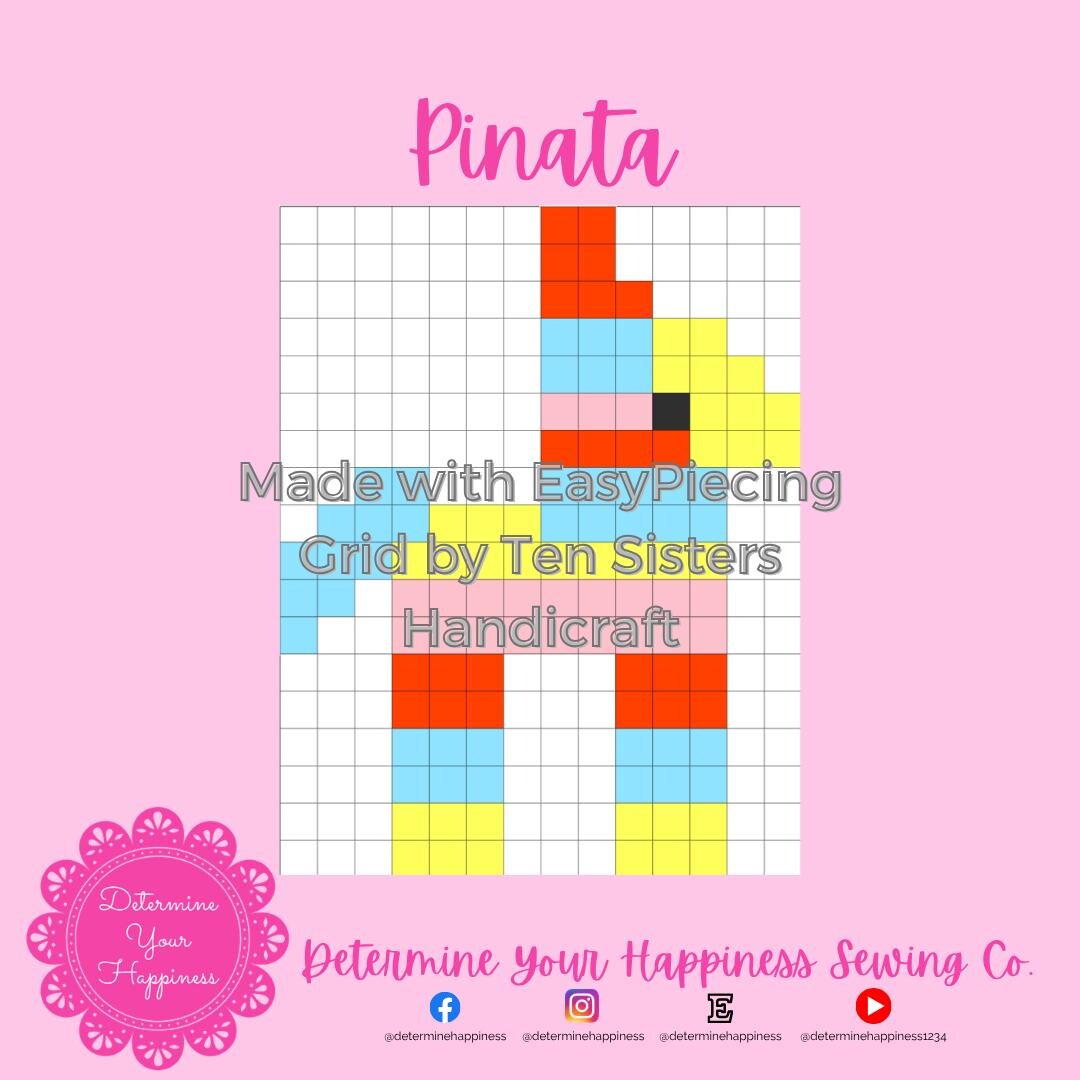 Pinata Pattern Comes W/ 2 Panels of Easypiecing Grid by Ten Sisters ...