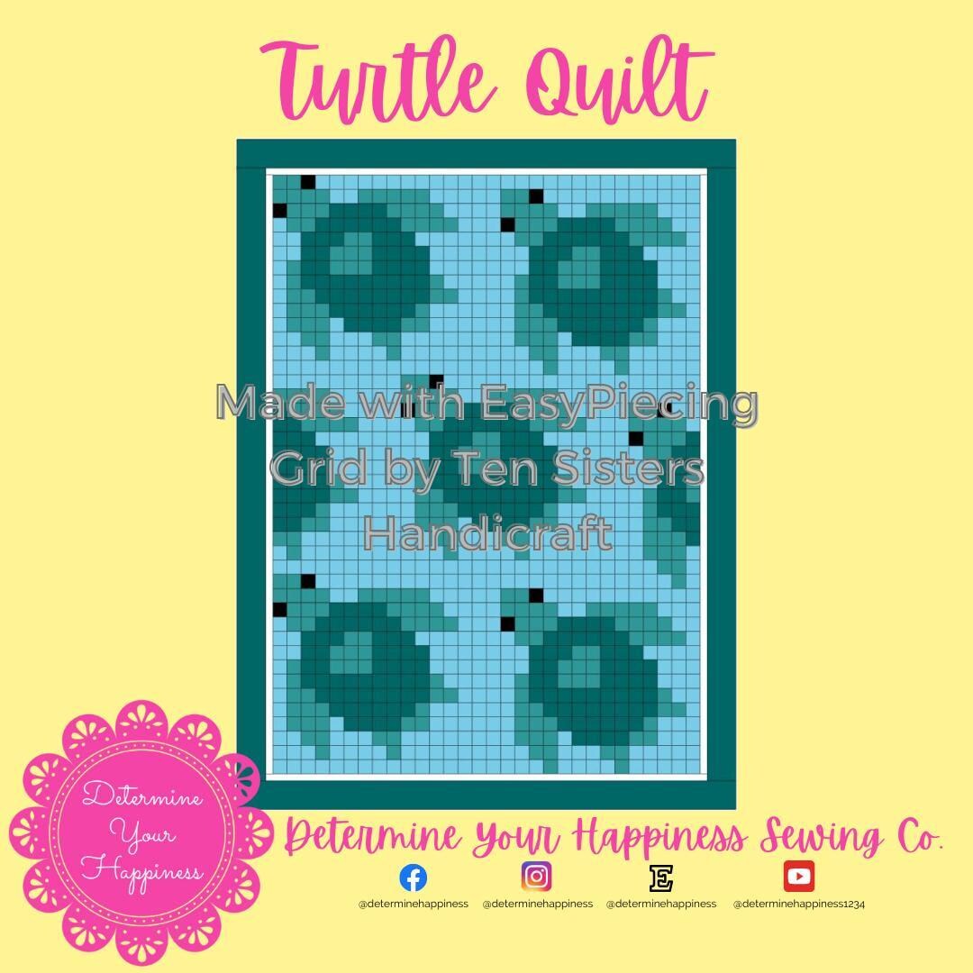 Grid Turtle Pattern Rugs Turtle Quilt Pattern Comes With 10 Panels of Easypiecing Grid From Ten ...