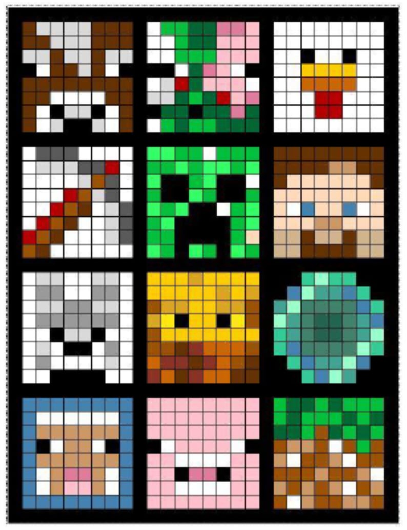 Minecraft Pattern Comes With 8 Easypiecing Grid Panels by Ten Sisters ...