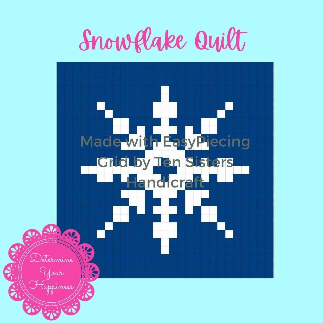 Snowflake Quilt Pattern Comes With 6-panels of Easypiecing Grid by Ten ...