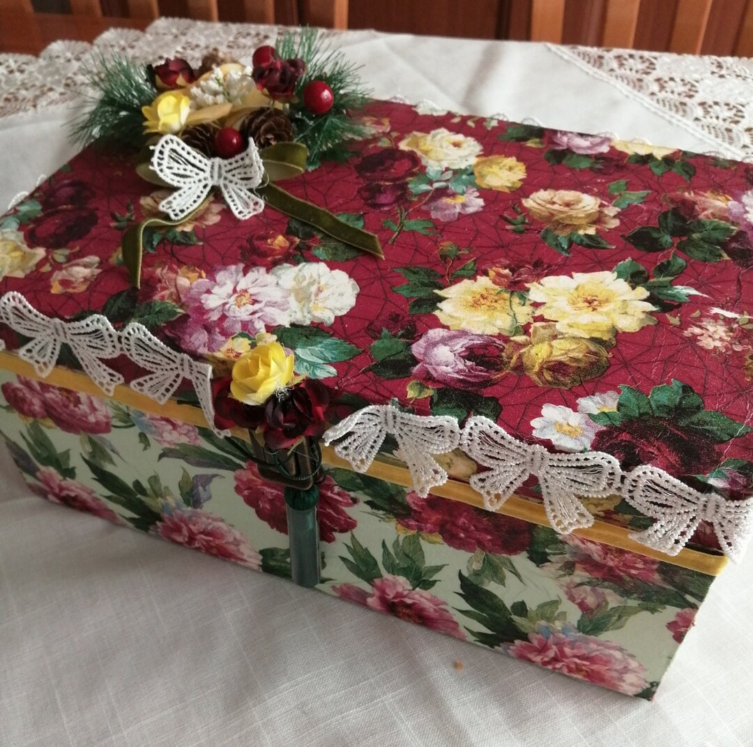 Victorian Style Floral Keepsake Memory Jewellery Box - Etsy UK