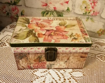 Beautiful little jewellery box/trinket box "Mon petit jardin"