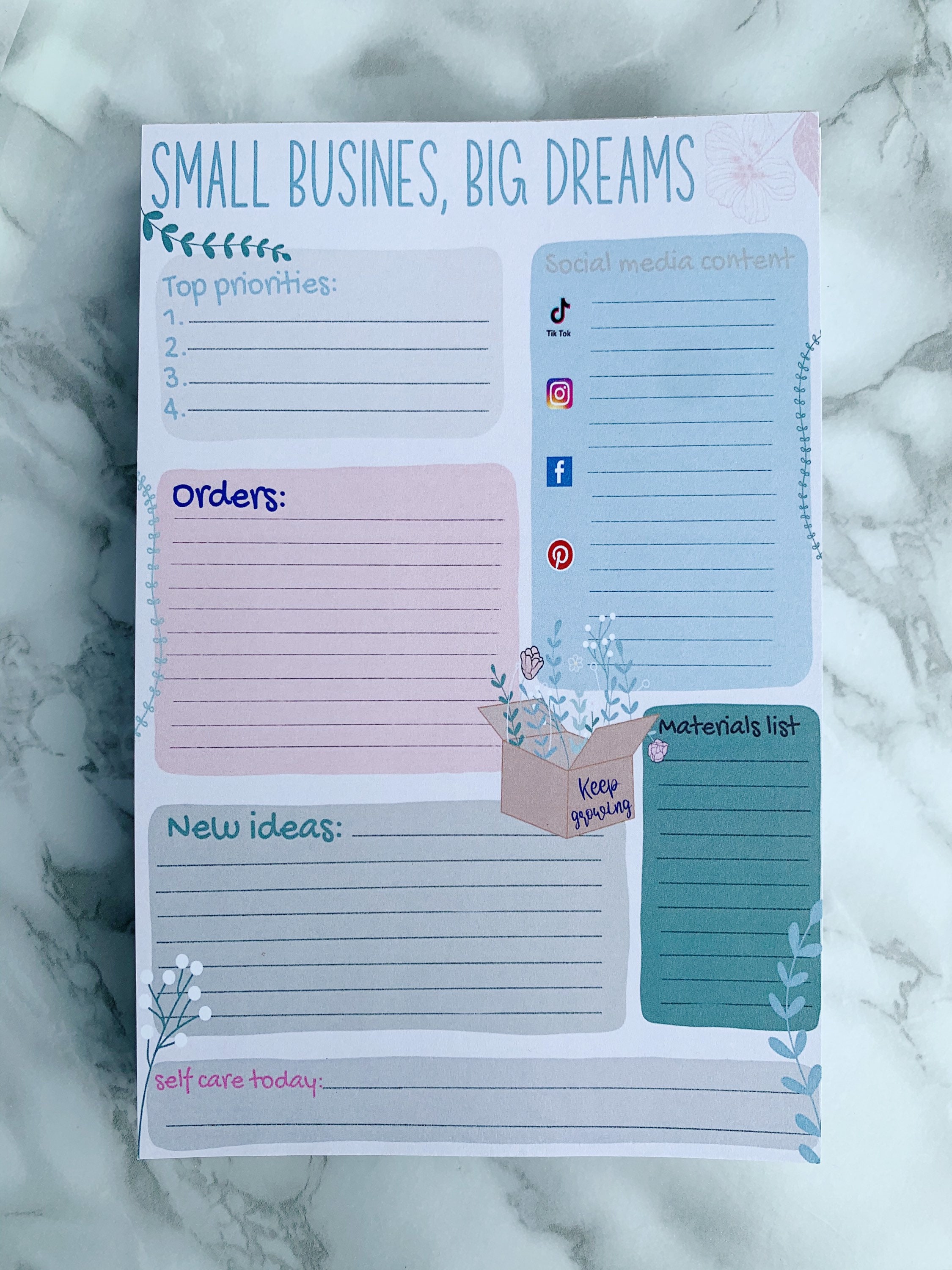 Small business notepad planning notepad home business Etsy