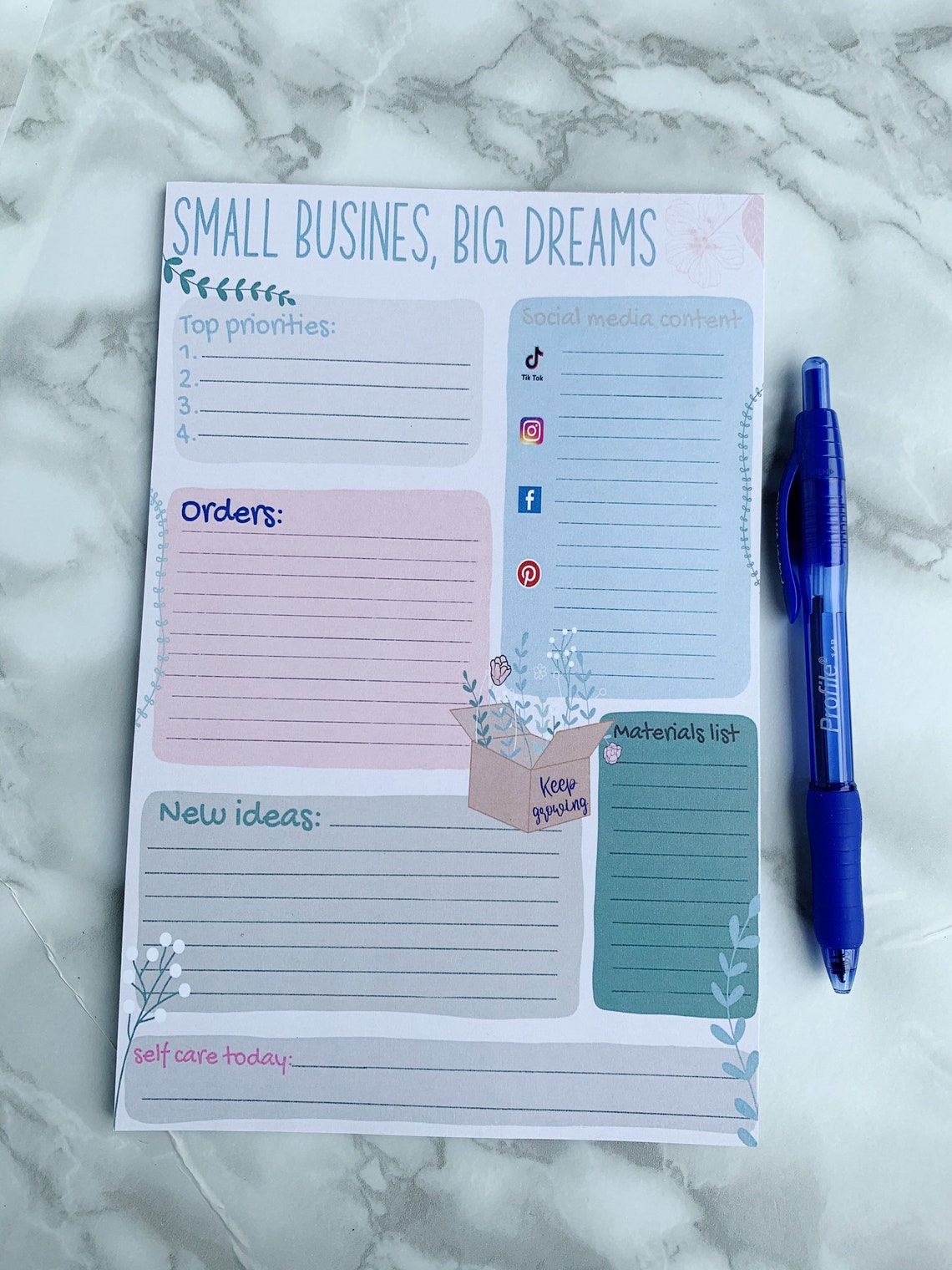 Small business notepad planning notepad home business Etsy