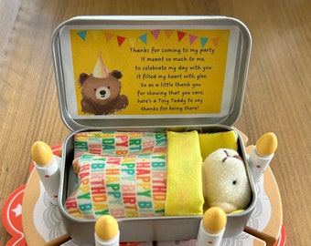 Party bags |  My Teddy in a Tin TM | Birthday Party | Children’s party | Birthday | Gift bag | Party Favours | Party Supplies | Birthday