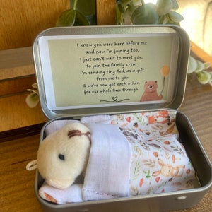 Sibling Teddy in a Tin New baby gift Teddy In a Tin TM Gift from baby Baby brother Baby sister Big brother gift Big sister gift image 3